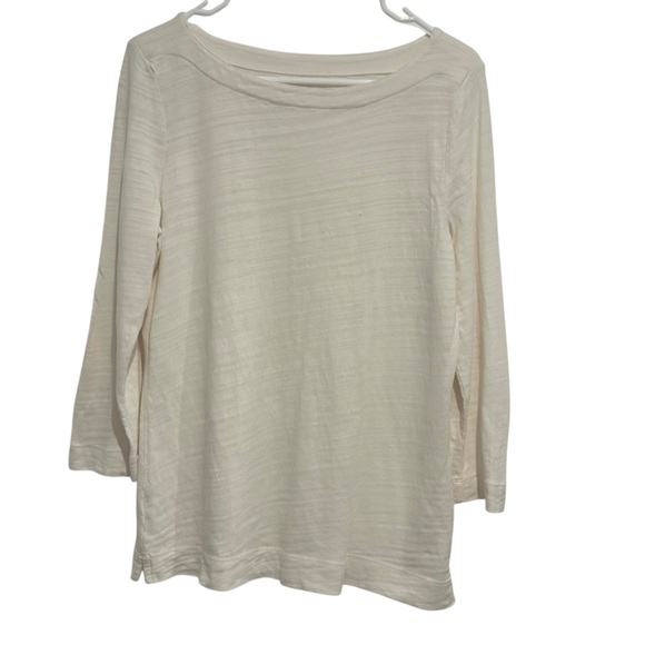 LOFT Tops - Cream Cotton‎ 3/4 Sleeve Top | Size MP